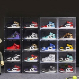 Clear Stackable Shoe Storage Display Case White Clear Shoe Case 10ea