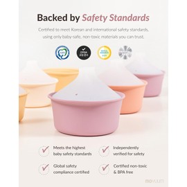 MOYUUM Silicone Microwave Steamer Large Violet 800ml Made in Korea Baby Food Maker Bowl with Lid