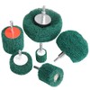 6PCS Non Woven Abrasive Buffing Polishing Wheel Drill Attachment Set,Scouring Pads Power Scrubber Cleaning Kit (Green)