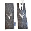 GILDE Felt Cutlery Set for 2 People Dark Grey with
