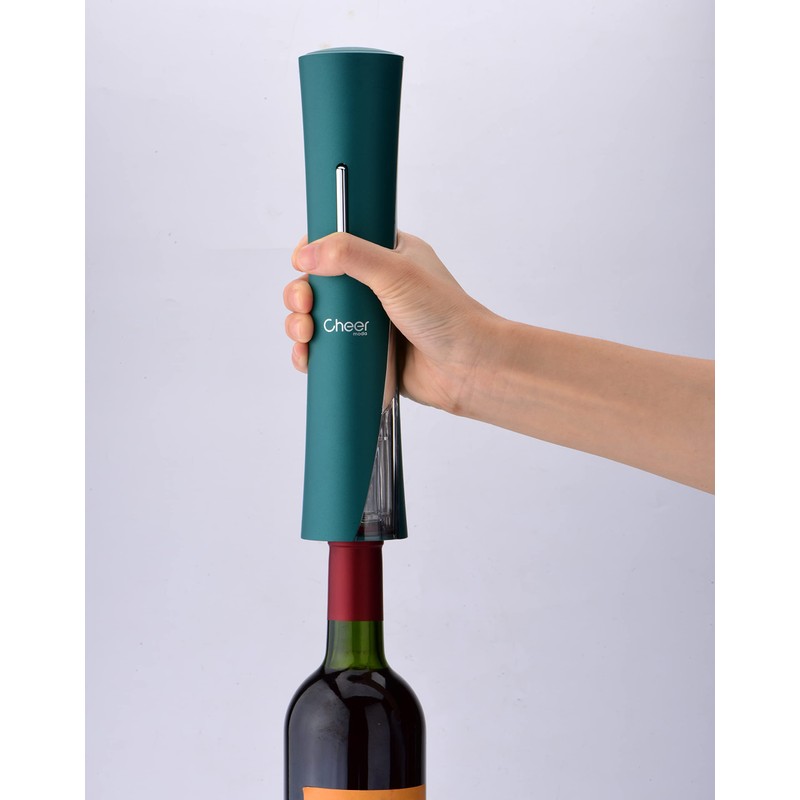 Cheer Moda Skyline Electric Wine Opener, Battery, H275mm, ABS, Green,
