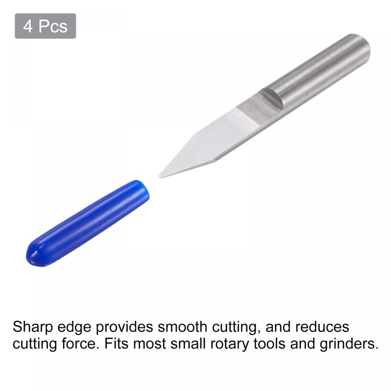 sourcing map Wood Engraving Router Bit, 1/8" 3.175mm Shank 0.3mm
