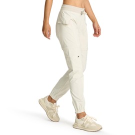 smawell Women's Convertible Hiking Pants Lightweight Quick Dry Joggers Athletic Outdoor Pants Khaki 2XL