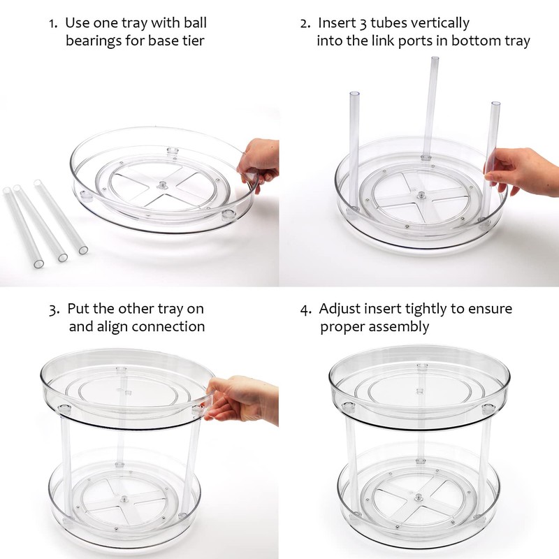 Amolliar 2 Tier 11 Inch Large Lazy Susan Rotating Turntable