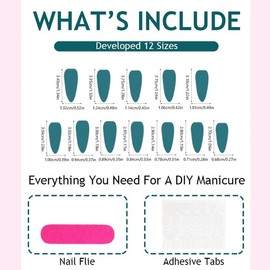 24Pcs Press on Nails, Wsimily Solid Color Stiletto Long Acrylic Fake Nails Reusable False Nails for Women, Gift for Parties & Special Occasions