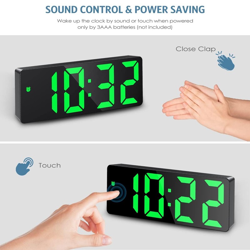 Ankilo Digital Alarm Clock, LED Clock, Table Clock with Temperature