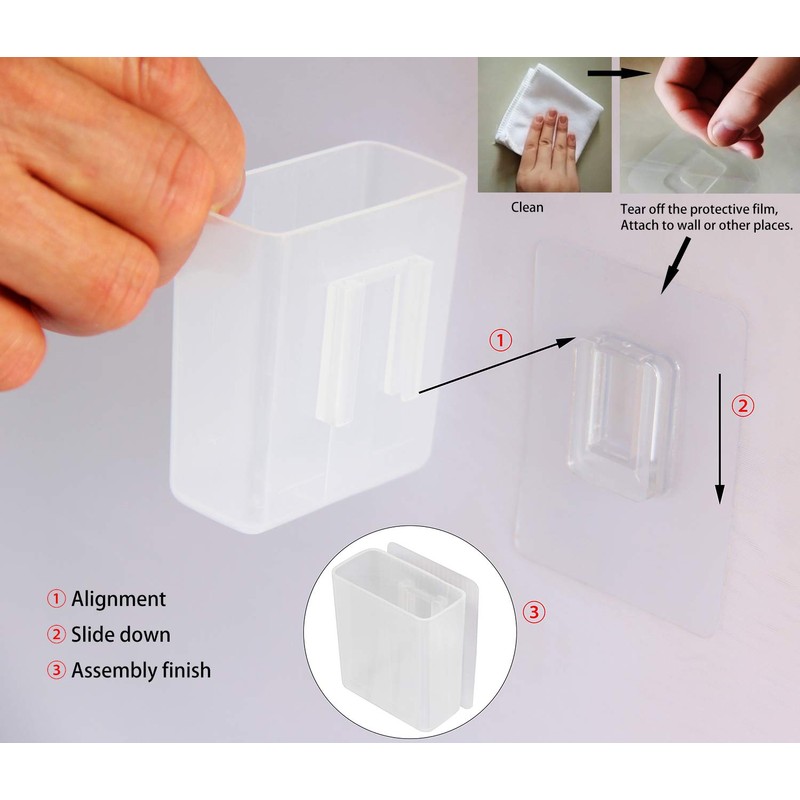 [2 Pack] Universal Remote Control Holder 7x6x3cm, Wall Mount Media
