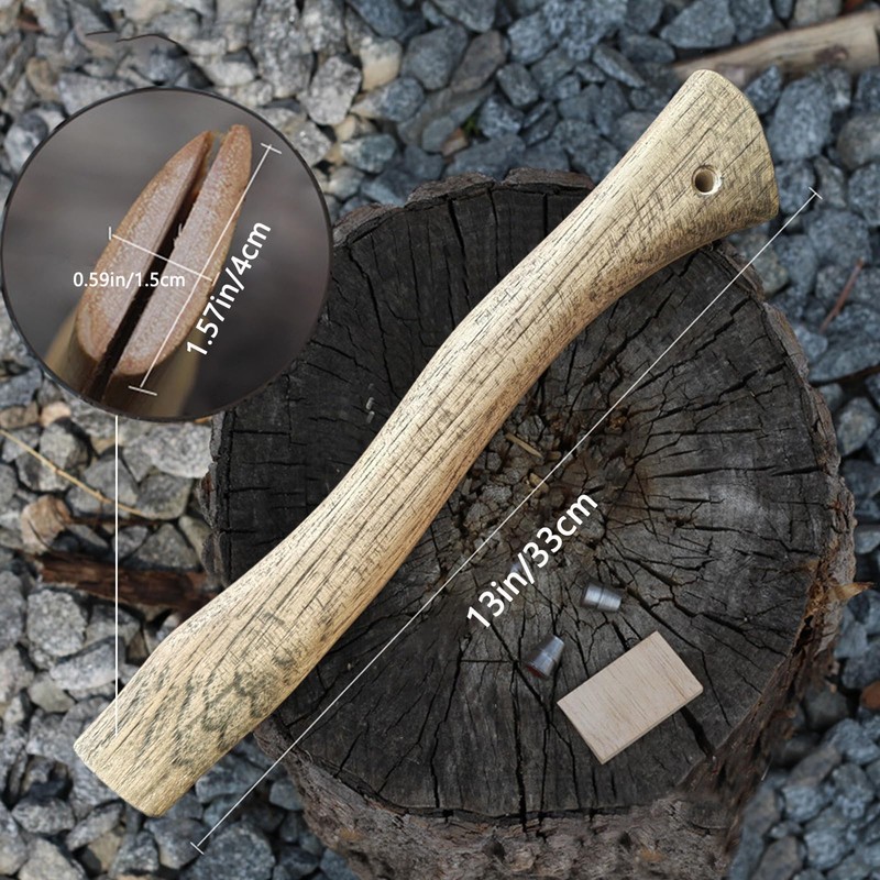 Replacement Axe Handle for Camping Gardening Axe, 13in Hickory Hatchet