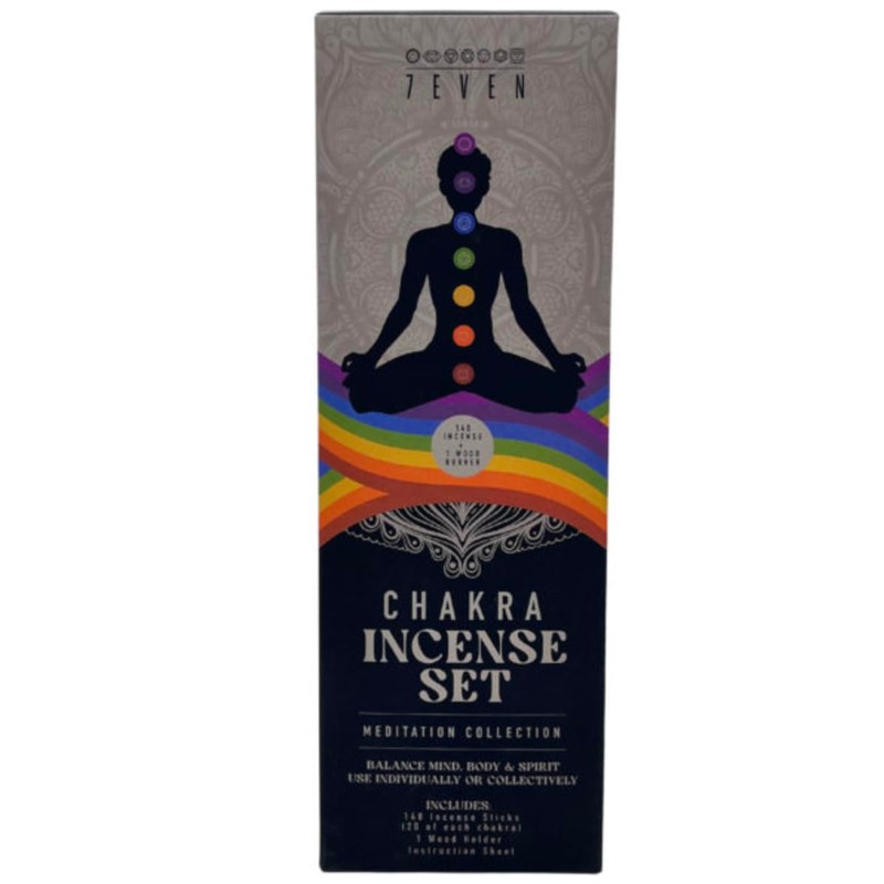 7even Chakra Incense Sticks Set with 140 Sticks, 7 Fragrances