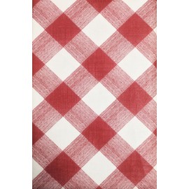 Cocina Mantel PEVA Franela Backed Multi diseño & Selección de Color 132,1 x 228,6 cm Oblong, Rojo (Red Checkered), 52" x 90"
