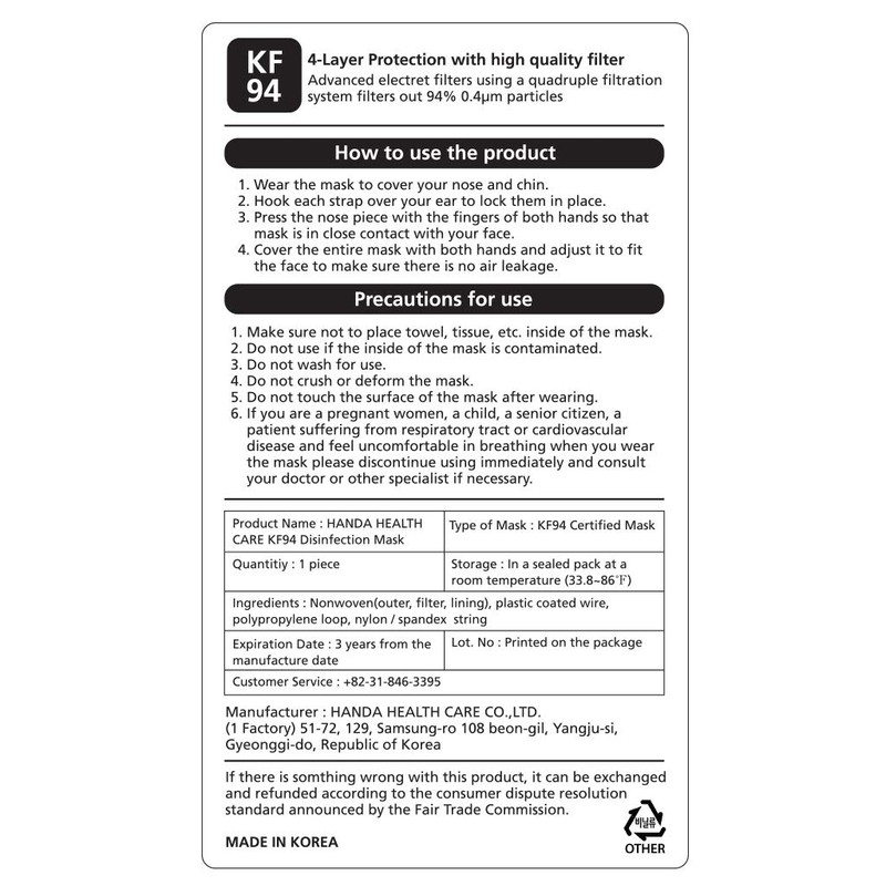 THEPURI (10 Count) BLACK KF94 Certified Protective Face Safety Mask,