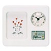 Ikeda 58070 Crystal Square Photo Frame with Clock and Music Box, White, Photo Size: Approx. 5.0 x 3.5 inches (12.7 x 8.9 cm)