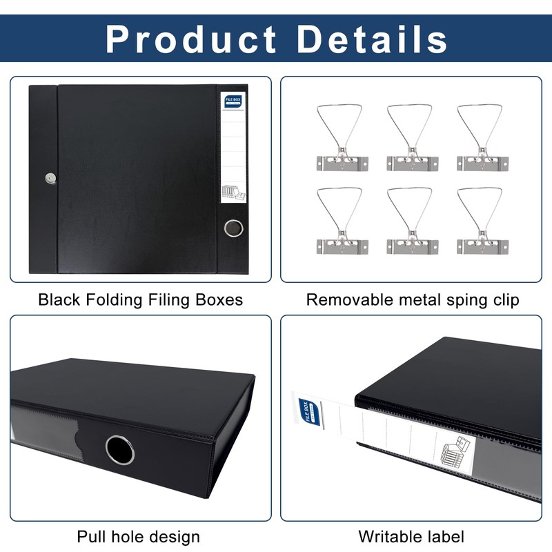 POERMA Storage File Boxes A4, 6 Pack Foldable File Box