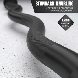 Megastar Olympic 2 Inch EZ Curl Barbell, 47" Weightlifting Bar with 700lbs Capacity for Hip Thrusts, Squats, and Biceps Training