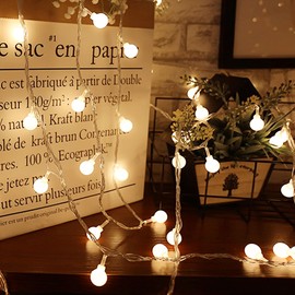 Bonnov Bonnov 5M Lichterkette Innen, 40LEDs Globe Lichterkette, Innen Deko USB Lichterkette Glhbirne, Warmwei?, 5V, IP42, Lichterkette Au?en fr Garten Dekoration, Weihnachten Deko