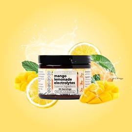 Santa Cruz Paleo Polvo Electrolítico De Limonada De Mango Con Sal Marina Y Del Himalaya, Magnesio, Potasio, Sin Azúcar, 30 Porciones