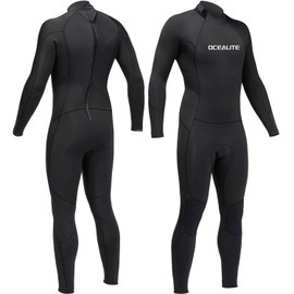 Ocealite Full Wetsuits 4/3mm and 3mm Full Wetsuit for Mens Premium Neoprene Suits for Diving Snorkeling Surfing Swimming (Mens 3mm Black, Small)