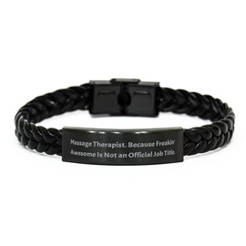 Generic Cool Massage Therapist Braided Leather Bracelet, Massage Therapist. Because', Present for Colleagues, New Gifts from Boss, Massage Therapist Gifts, Unique Massage Therapist Gifts, Thoughtful Massage