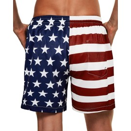 Century Star Mens Swim Trunks Quick Dry Swim Shorts Beachwear for Men Summer Holiday, Eagle American Flag, X-Large
