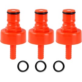 FERRODAY 3 Pack Carbonation Cap Forced Carbonation with PET Bottle 5/16 Barb CO2 Coupling to Carbonate Soda Beer Water PET Bottle Filling Carbonation Cap with No Fall Off Flat Gasket & Thick O-ring