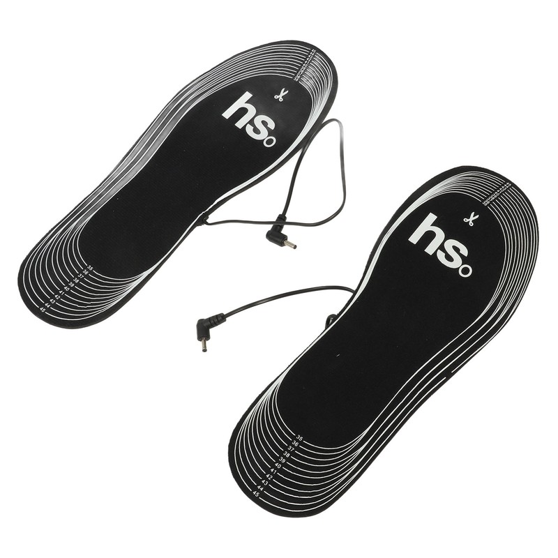 1Pair Heated Insoles Electric Insoles 4.5V Battery Powered Soft Carbon