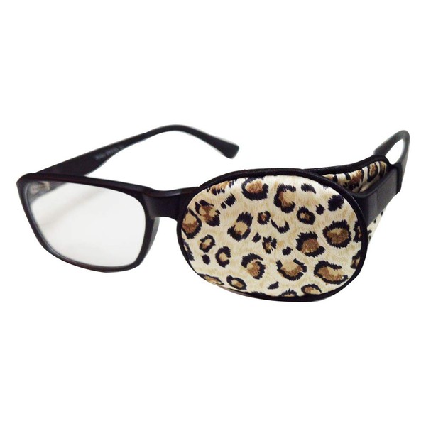 Kid/Adult Visual Acuity Recovery Silk Eye Cover, Training Amblyopia Strabismus Corrected Lazy Eye Patches for Glasses (Brown Leopard)