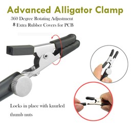 Helping Hands Soldering Third Hand Tools - 4 Arms with Adjustable Vise Table Desk Clamp Base for Electronics Repair Assembly Painting Jewelry DIY Arts Craft Hobby