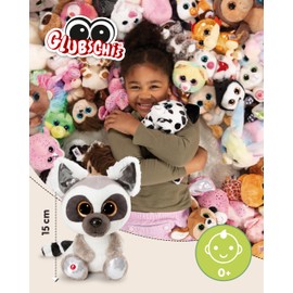 NICI Glubschis Lemur King Lou Cuddly Toy, 15 cm, White, Soft Plush Toy, Cute Plush Toy for Cuddling and Playing, for Children and Adults, Great Gift Idea - 61776