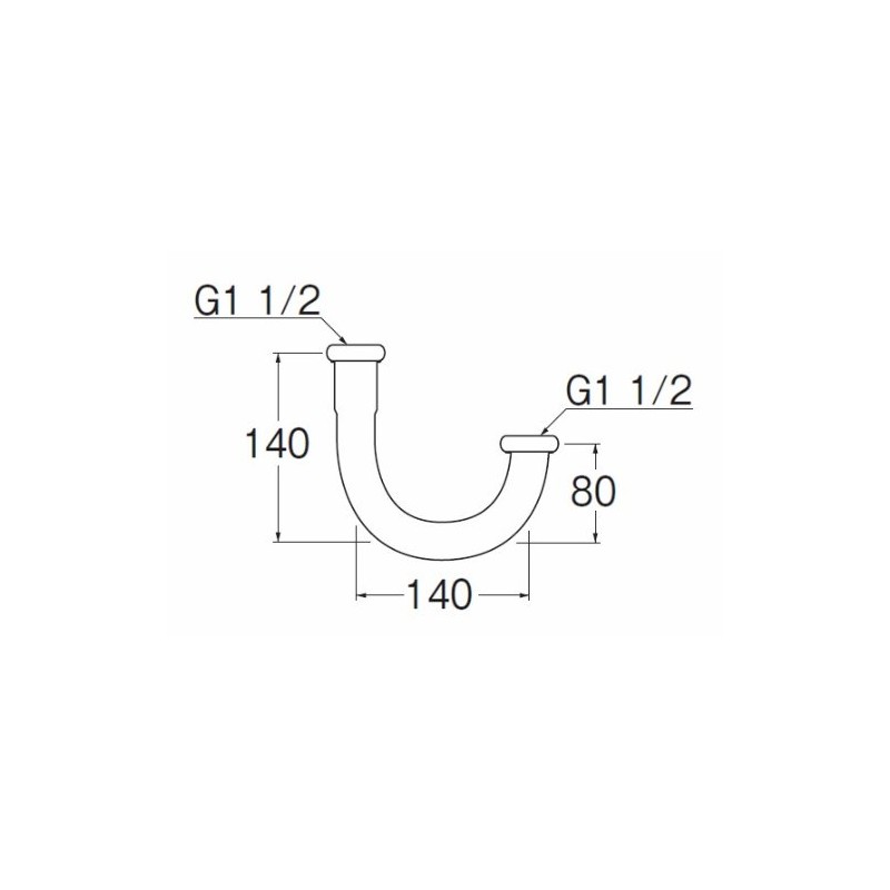 SANEI [Wide U Pipe for Washrooms] For Pipe Diameter 1.5