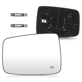 Driver Left Side View Heated Mirror Glass with Backing Plate Compatible with 2010 Dodge Ram 1500 2500, 2011-2018 Ram 1500 2500, Replace for 68079363AA 68050299AA