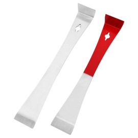 2PCS Stainless Steel Flat Pry Bar, Nail Remover Tool Multipurpose Remodel Lifting Pry Bar Hive Tool Beekeeping Supplies Baseboard Floor Nails Removal(COLOR:red+silver)