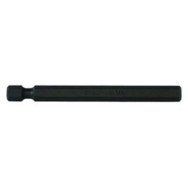 BONDHUS No. 10356 Hexagonal Power Bit 0.1 inch (3 mm) Drive Angle: 0.25 inches (6.35 mm), Total Length: 3.0 inches (76 mm), Black Dyed