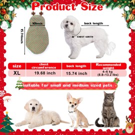 Chicingyou 2 Pcs Pet Dog Christmas Clothes Costume Elk Costume Outfits Thickening Warm Christmas Tree Reindeer Cosplay Dressing up Xmas Clothing for Small Medium Dogs and Cats XL