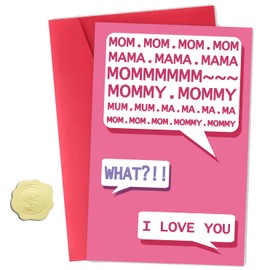 ZyvSyldrin Funny Birthday Card for Mom, Mom Birthday Card for Mother Wife Her, Thank you Card for Grandma Stepmom, Cute Greeting Card for Parents, Mother's Day Card from Kids