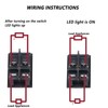 mxuteuk 3pcs AC 220V Red Light Illuminated Snap-in Boat Rocker
