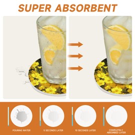 LVYUNF Cat Coasters Set of 6 with Holder for Cats Lovers - 4in Cute Kawaii Absorbent Ceramics Coaster for Tabletop Protection Drink Coasters - Coffee Bar - Home Decor-Housewarming Gifts for New Home