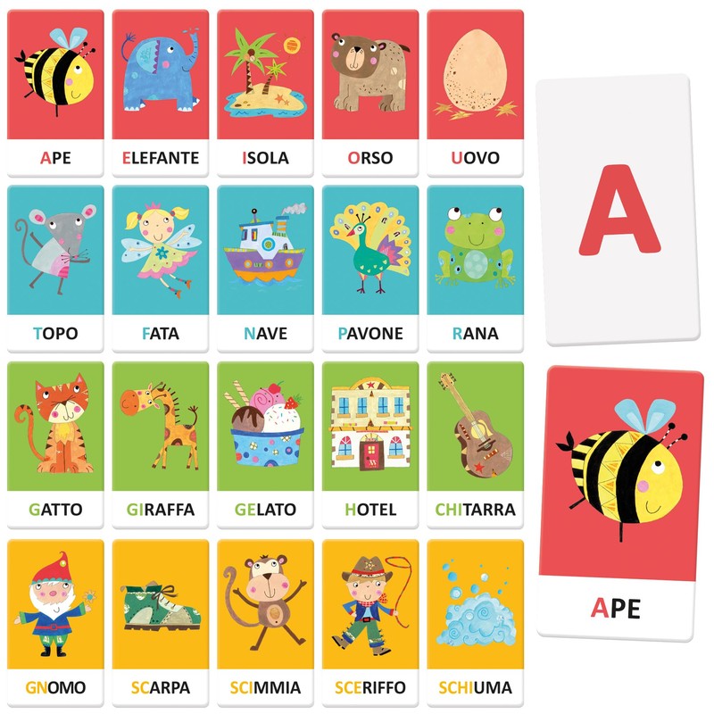 HEADU - Maxi Flashcards Montessori Alfabeto Suoni e Lettere -