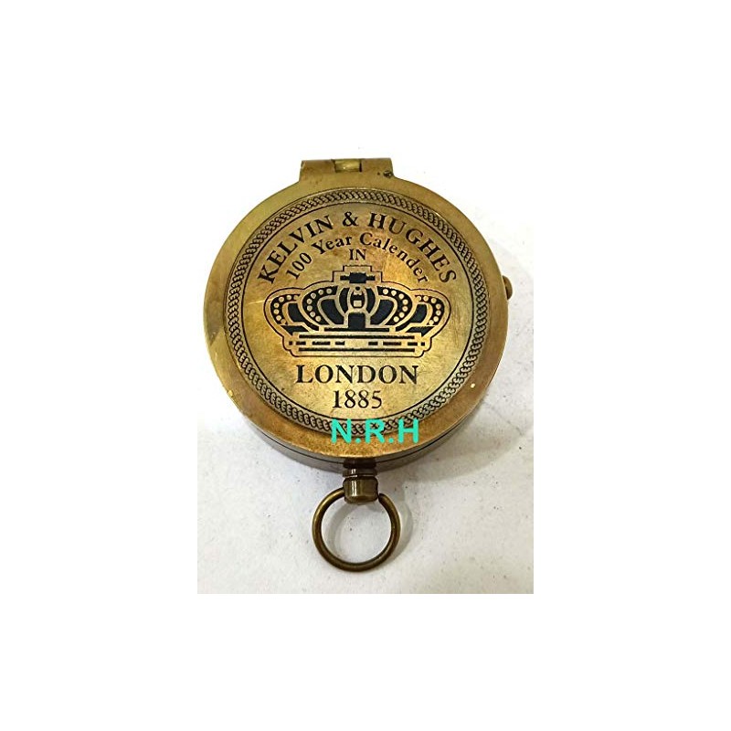 Nautical Replica Hub Brass Vintage Compass 100 Year Calendar Compasses