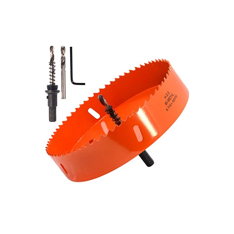 Koopi 160mm / 6.3" Bi-Metal Hole Saw with Arbor, Heavy