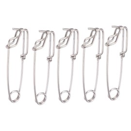 SUNGOOYUE Longline Snap Clip, 5 Pieces Long Line Clips, Snap Swivel Sea Fishing Connectors, Closed Eye Hanging Buckle, Quick Pin Tool (2.0 x 80 mm)