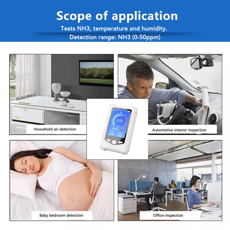 NH3 Test Meter Handheld Portable Accurate 0 to 50ppm 3.5