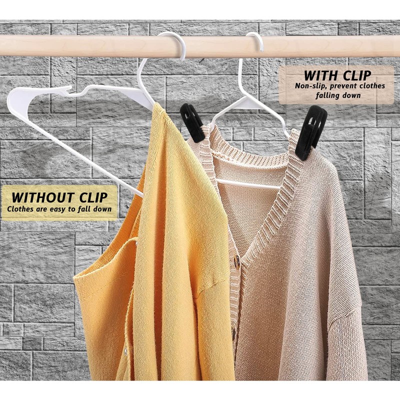 Andiker 20 Pack Velvet Hanger Clips Set, Finger Pants Clips