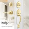 Leydebong Gold Front Door Handle and Deadbolt Set, Classic Front