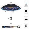 Parquet Blue Feather Double Layer Inverted Umbrellas - C Shaped
