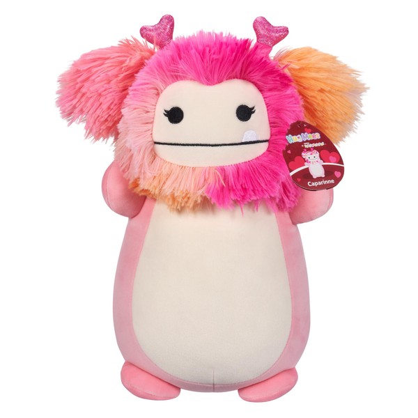 Squishmallows HugMees Original 14-Inch Caparinne Pink Bigfoot with Heart Headband