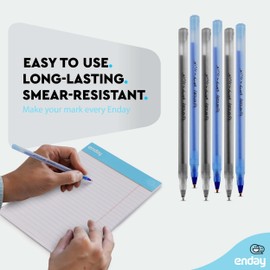 Enday Bulk Ballpoint Pens - Black & Blue Ink, Medium Point (1.0mm), Flexible Barrel, 400 Count for School & Office