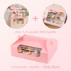 30 Pcs Cupcake Boxes, 12 Count Muffin Boxes with Handle,