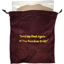 Sandmark Memories Rainbow Bridge Burgundy Velvet Cremains Bag – Medium (7” x 9”) – Designed for USE Inside The URN – Includes Resealable Plastic Bag for Secure Containment of Ashes