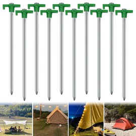 20Pcs Tent Pegs, BetterJonny 7inch Non-Rust Family Pop Up Household, Heavy Duty Galvanized Metal Tent Pegs Garden Staples Ground Pins Camping Fence Hooks