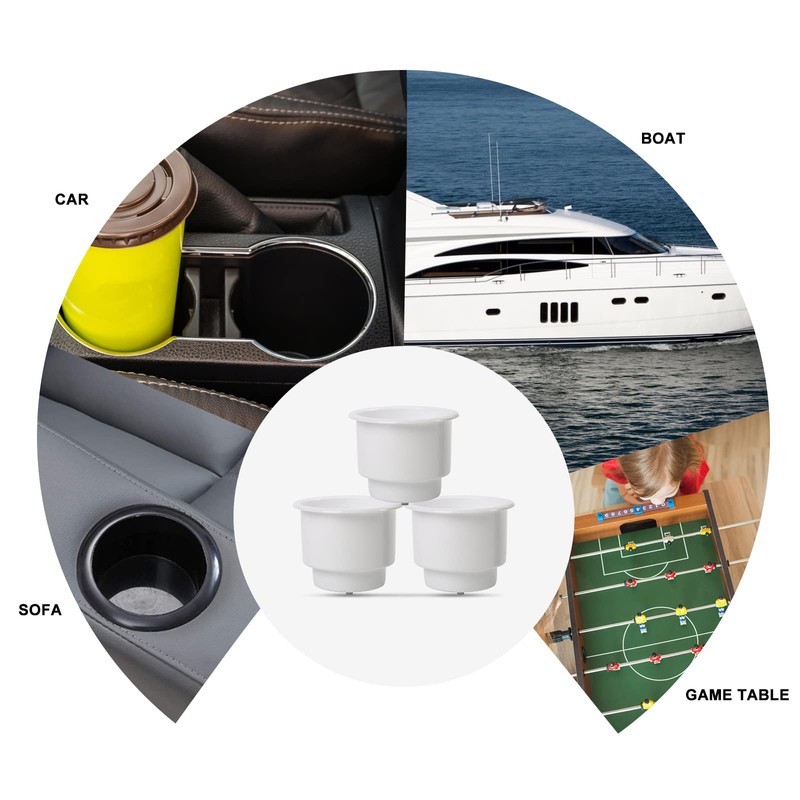Amarine Made 4Pcs Marine Plastic Cup Drink Holder with Drain